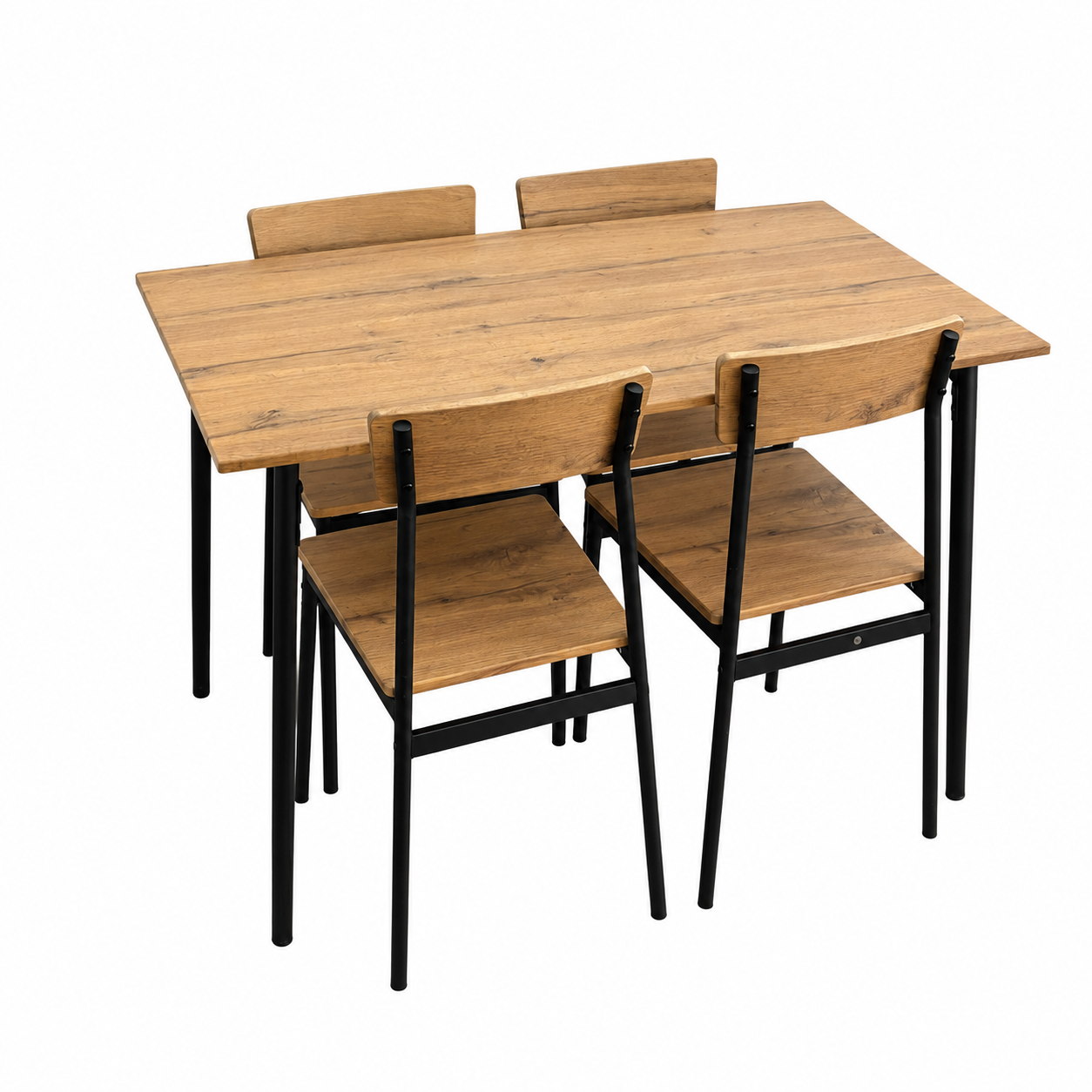 Mesa de Comedor Moderna con 4 Sillas – Diseño Industrial Escandinavo 110x70 cm