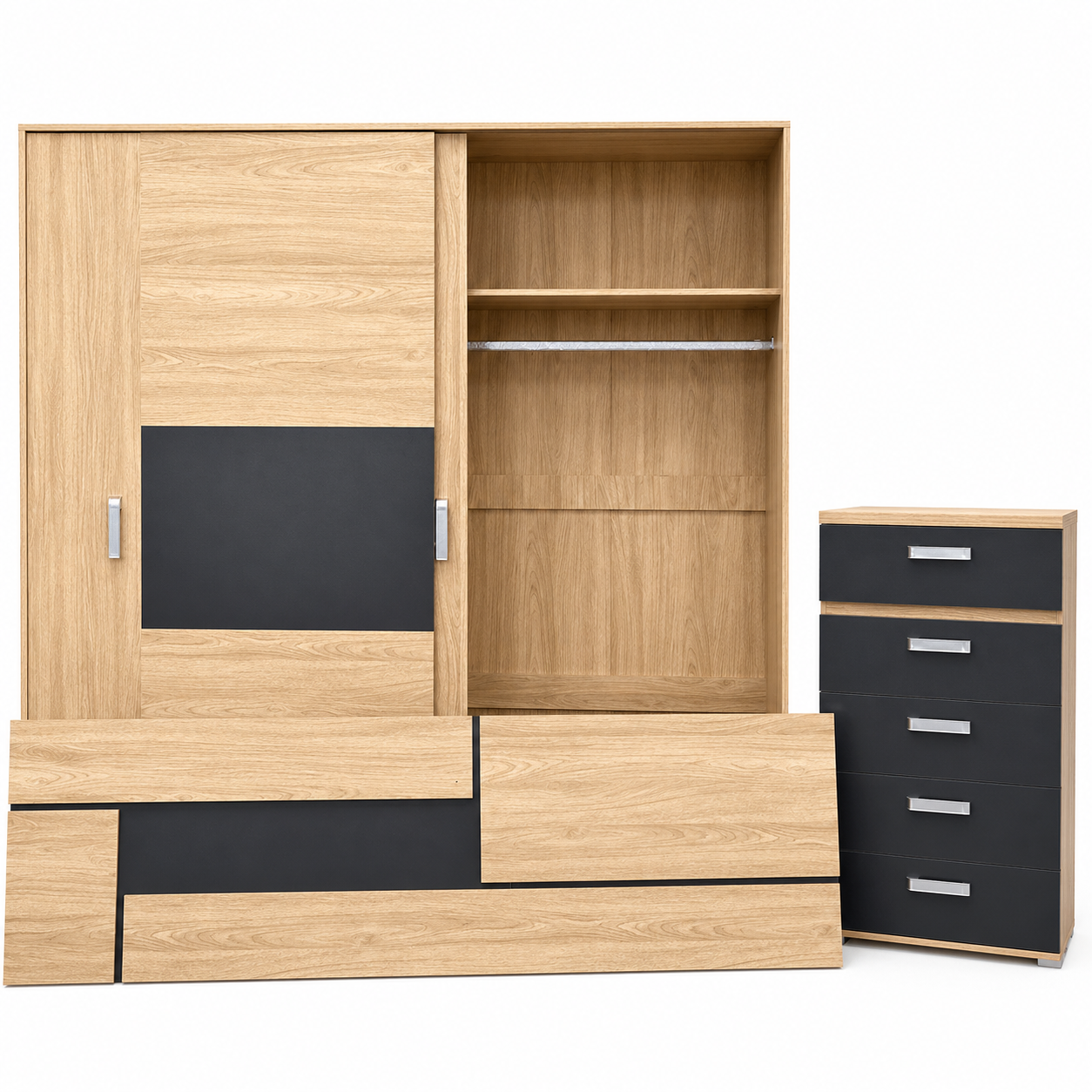 Conjunto dormitorio completo moderno barato pack muebles