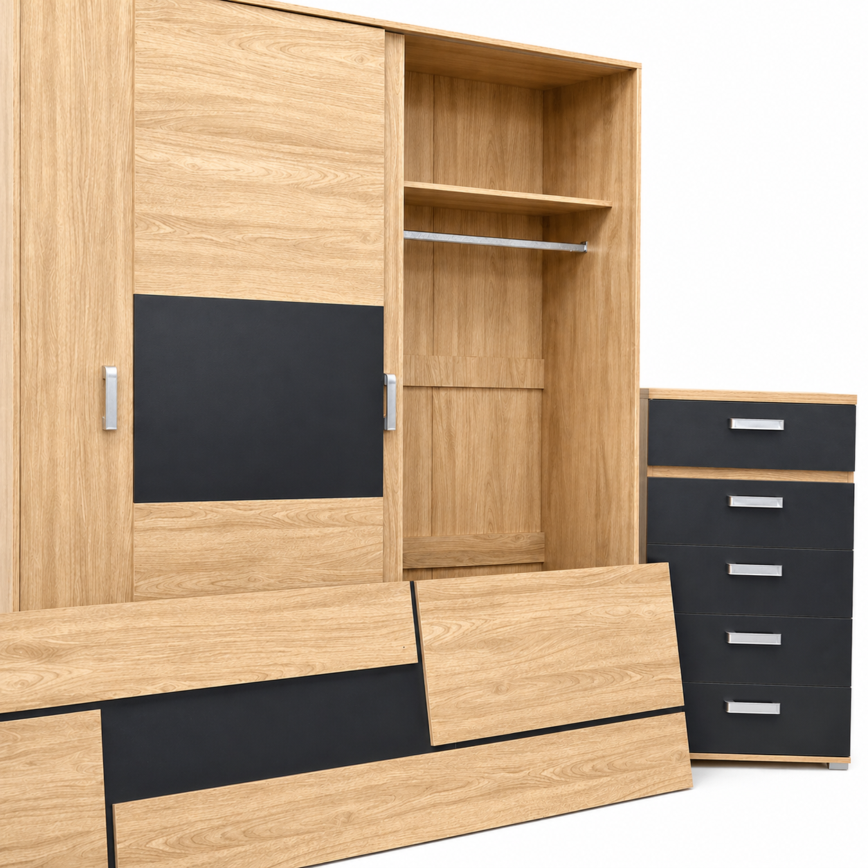 Conjunto dormitorio completo moderno barato pack muebles