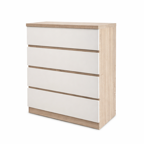 Cómoda 4 cajones moderna dormitorio 80x40x95 cm cambria blanco