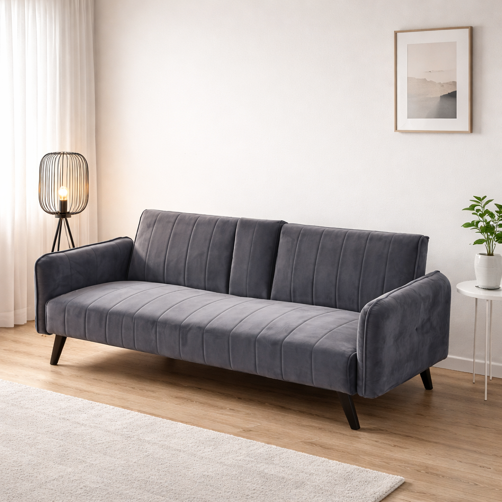 Sofá Cama Terciopelo Clic Clac con Portavasos 180 cm