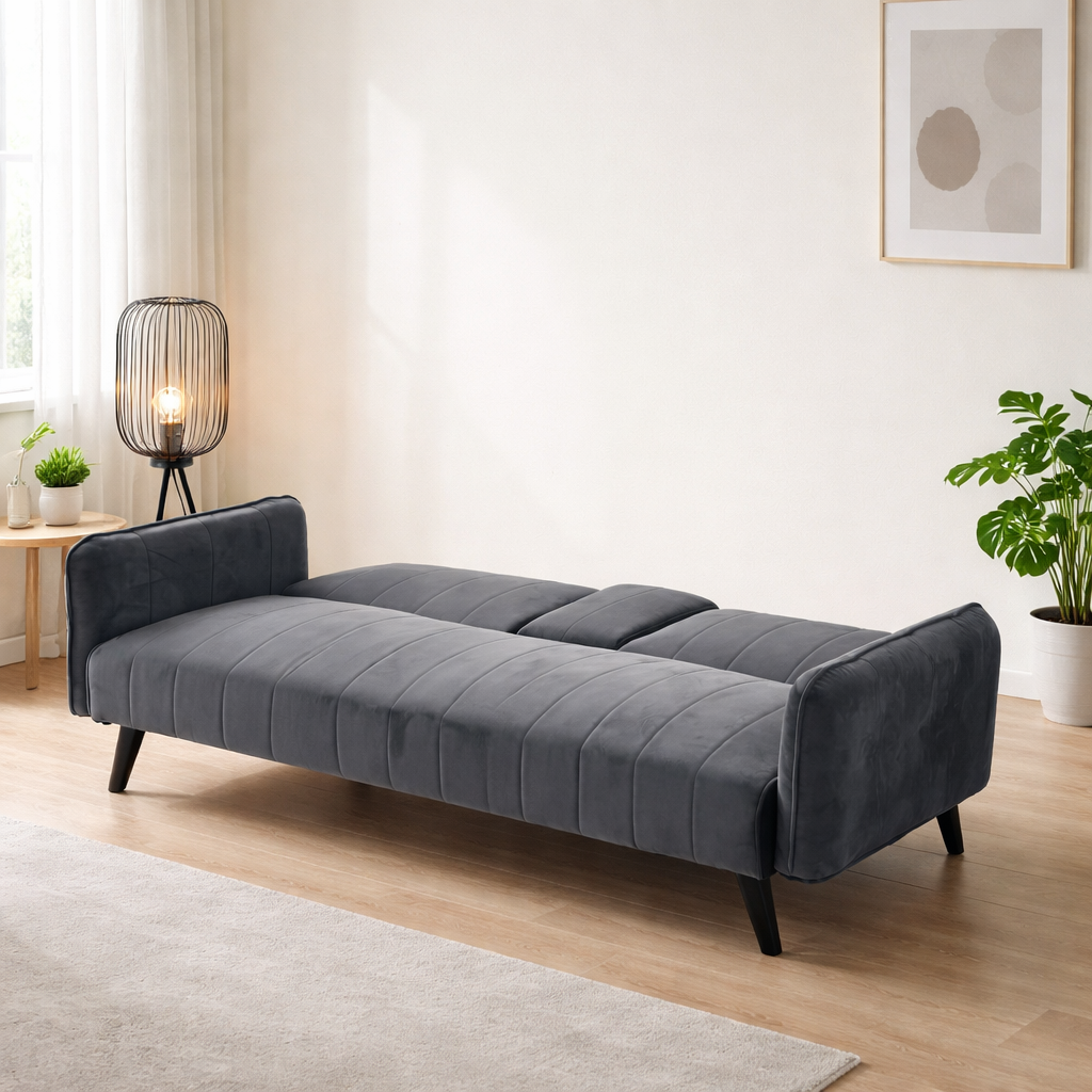 Sofá Cama Terciopelo Clic Clac con Portavasos 180 cm