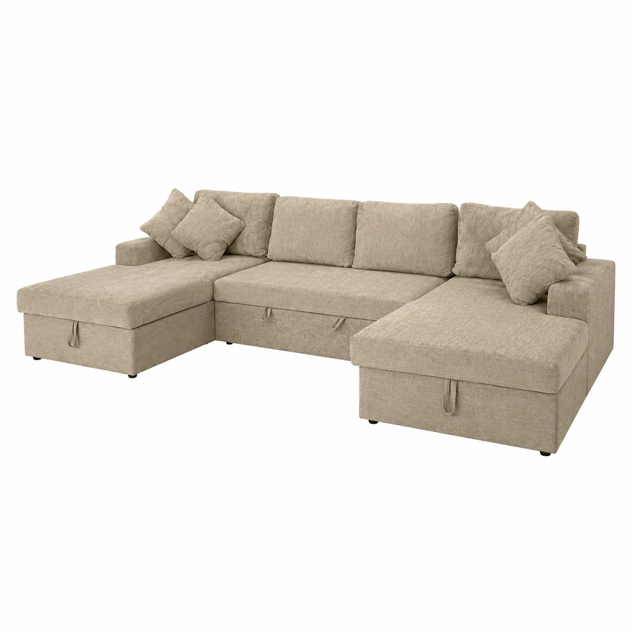 Sofá Cama Doble Chaise Longue Castle 330cm con Arcón