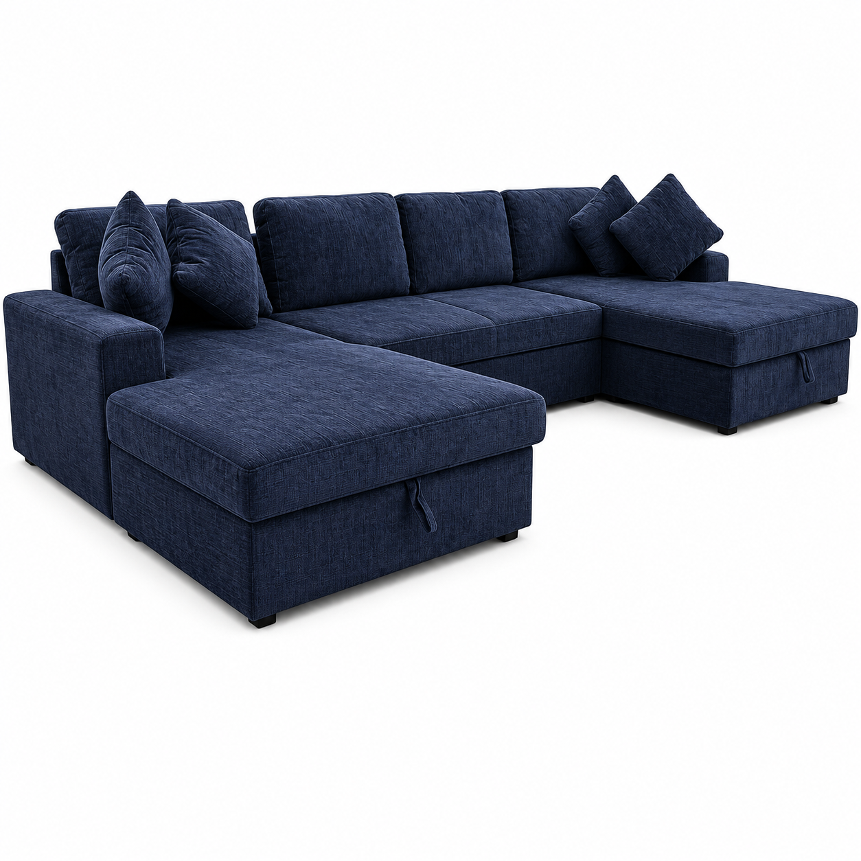 Sofá Cama Doble Chaise Longue Castle 330cm con Arcón
