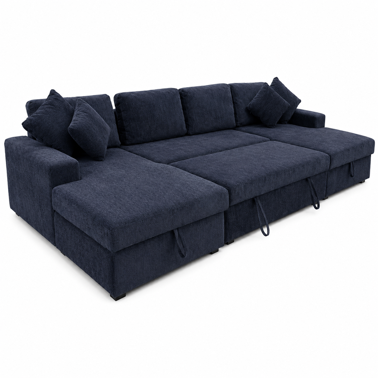 Sofá Cama Doble Chaise Longue Castle 330cm con Arcón