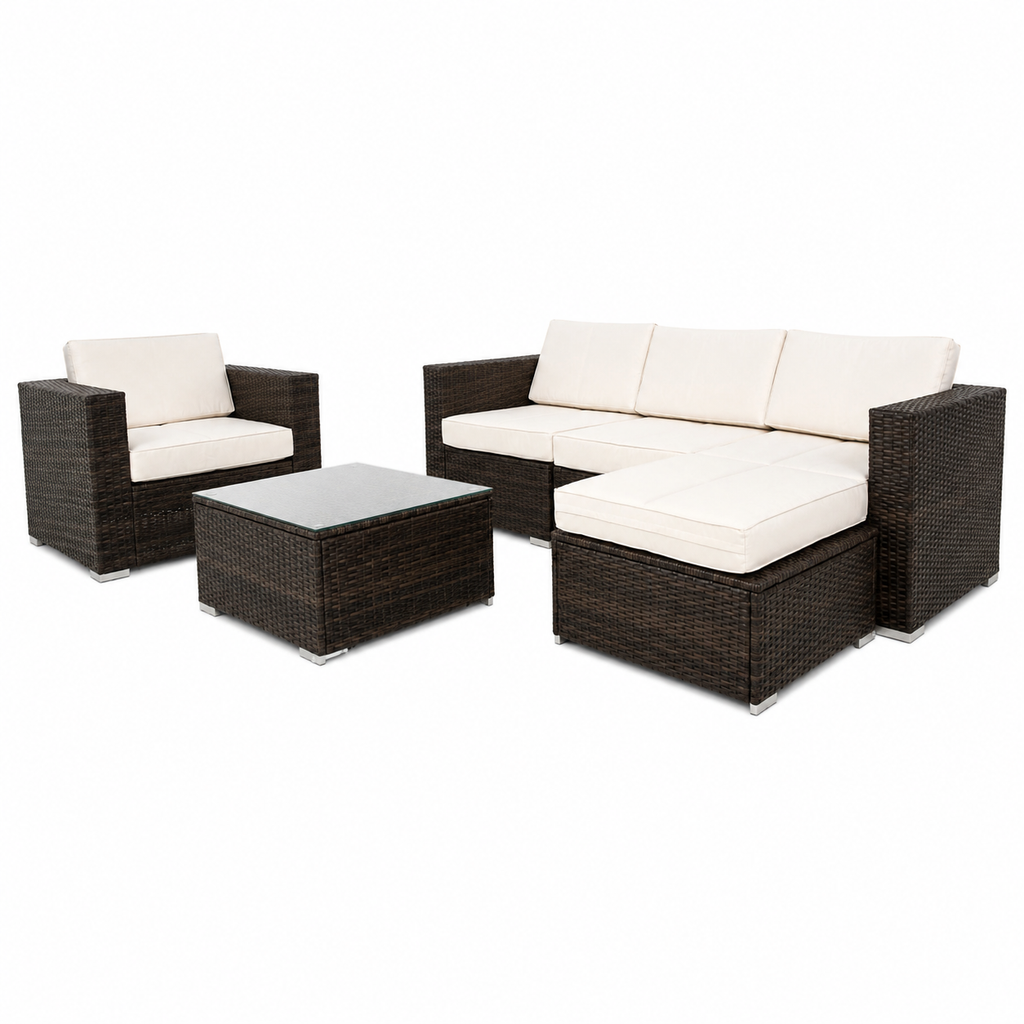 Conjunto de jardín - Sofa Chaise Longue + Sillon + Mesa de Ratan
