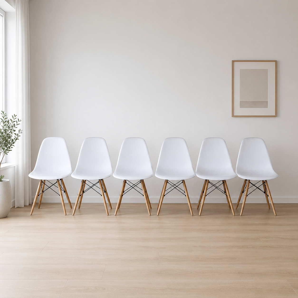 Pack 6 Sillas Nórdicas Comedor 82x38x38 Modernas y Resistentes