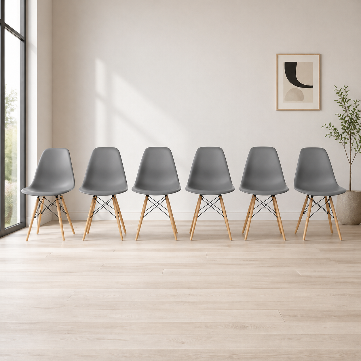 Pack 6 Sillas Nórdicas Comedor 82x38x38 Modernas y Resistentes