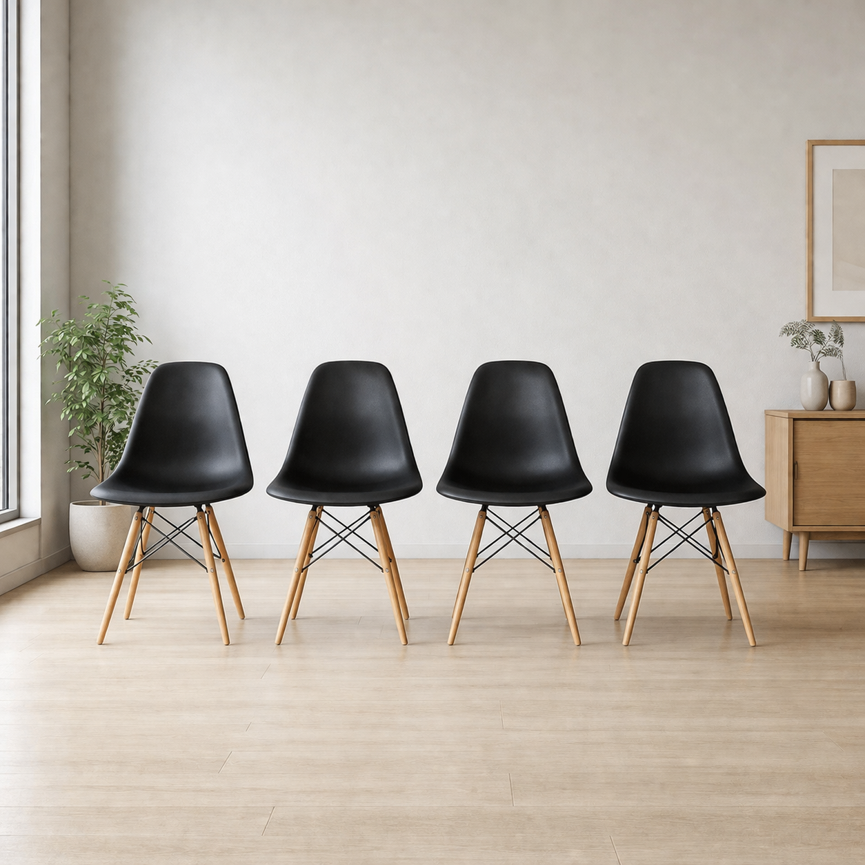 Pack 4 Sillas Nórdicas Comedor 82x38x38 Modernas Baratas Diseño Escandinavo