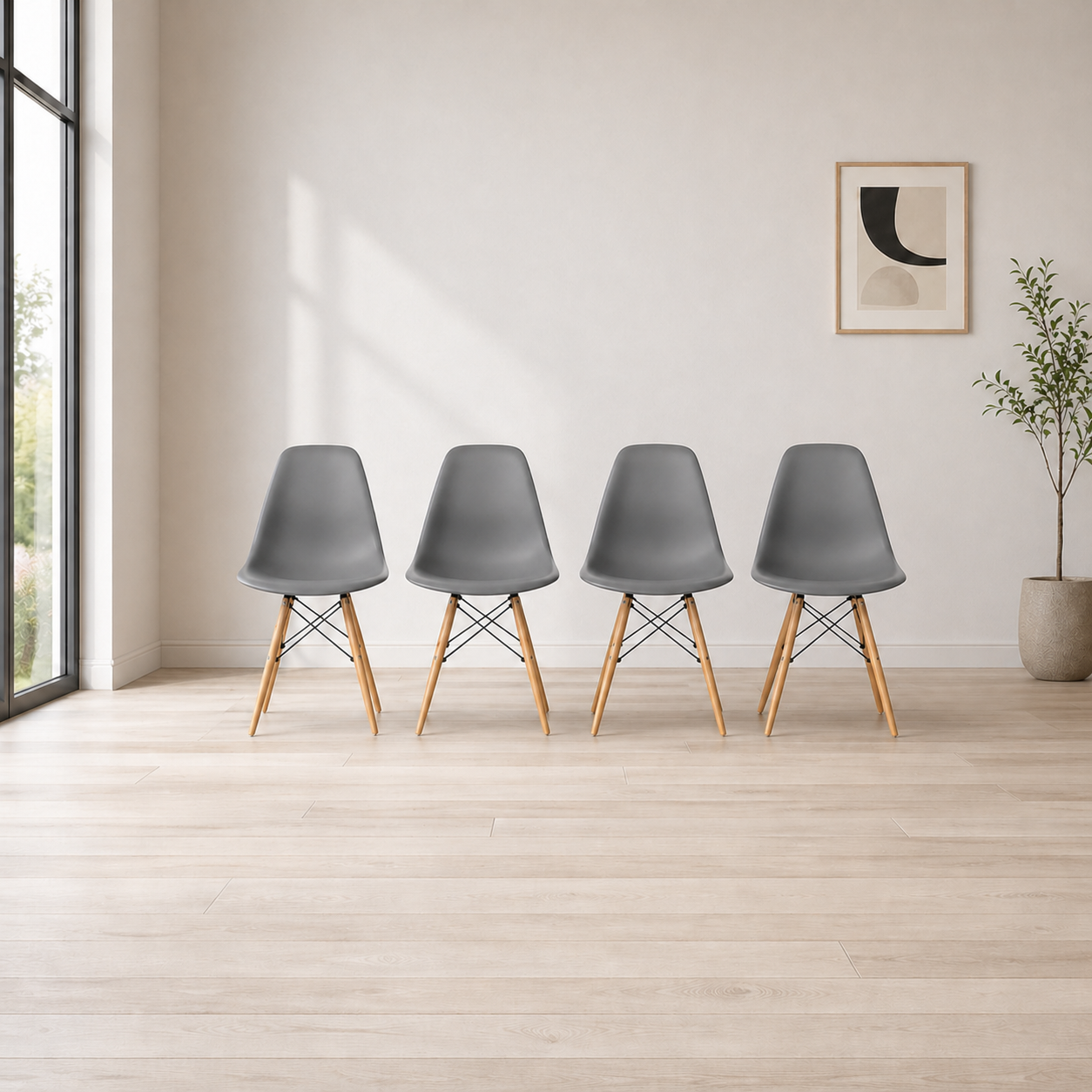 Pack 4 Sillas Nórdicas Comedor 82x38x38 Modernas Baratas Diseño Escandinavo