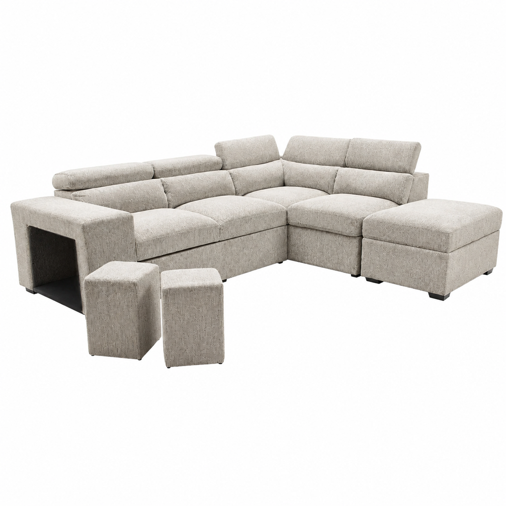 Sofa Cama Rinconera Ander + Puf con Arcon 260cm