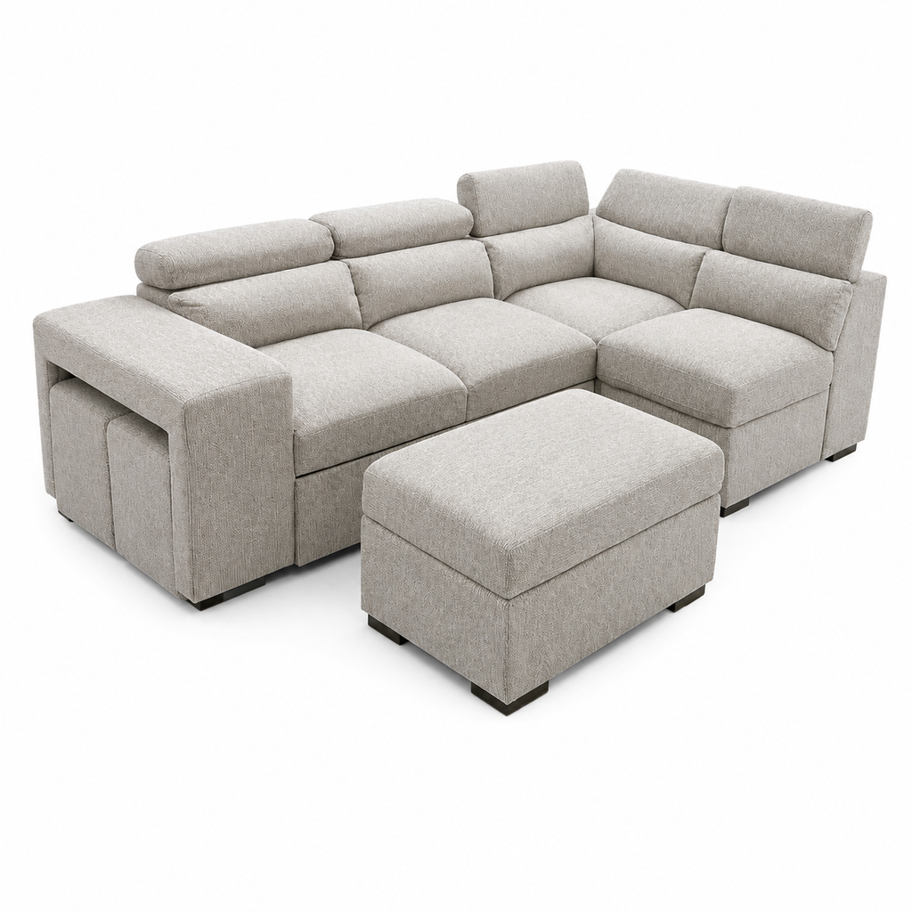 Sofa Cama Rinconera Ander + Puf con Arcon 260cm