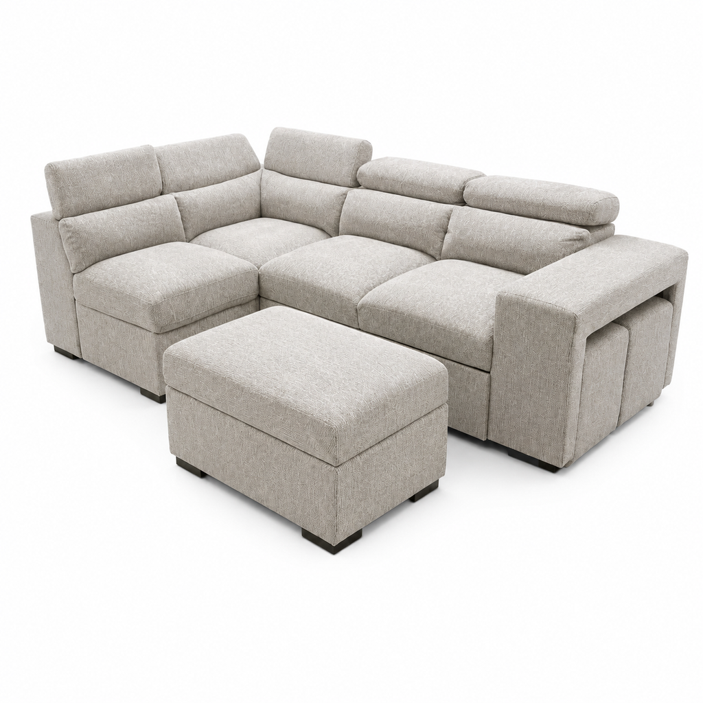 Sofa Cama Rinconera Ander + Puf con Arcon 260cm