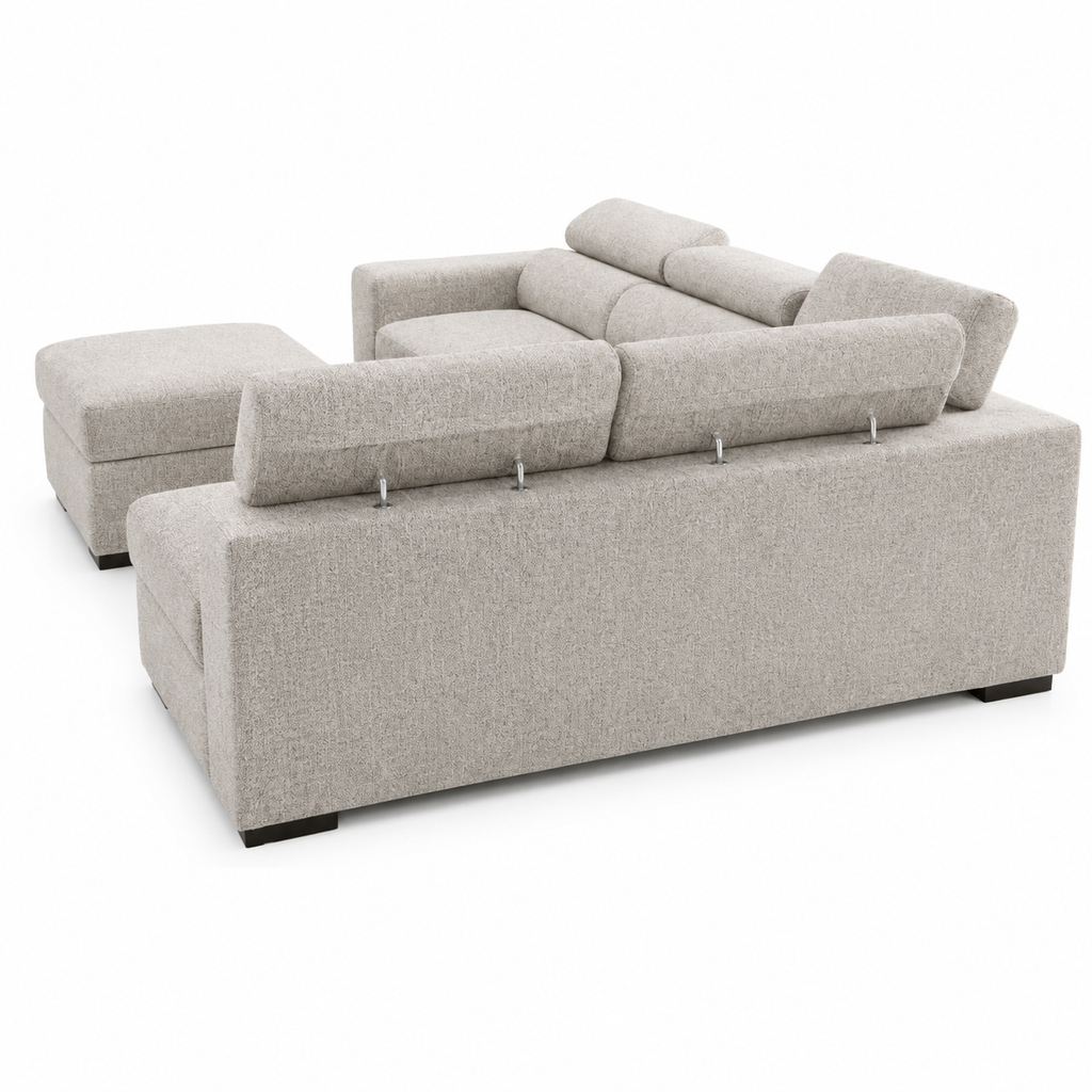 Sofa Cama Rinconera Ander + Puf con Arcon 260cm