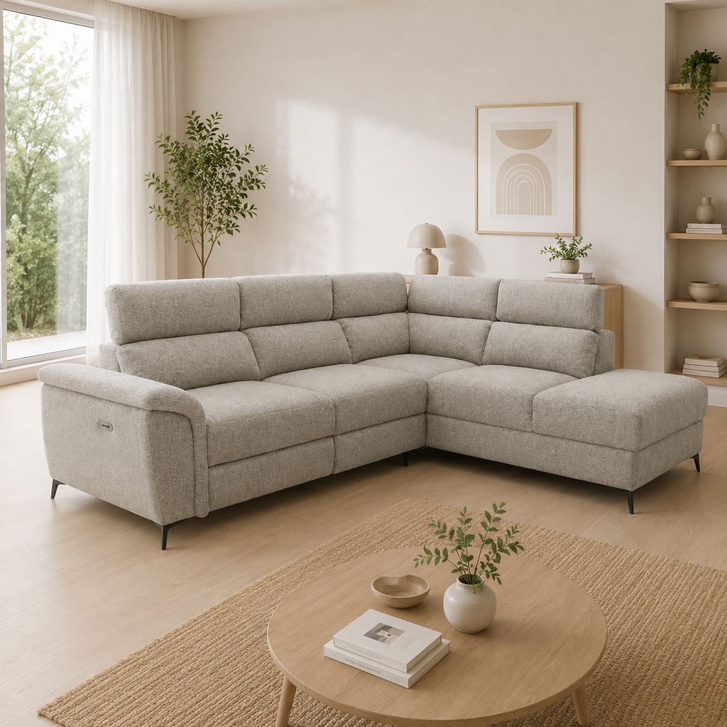 Sofa Rinconera Aaron + Puf con Arcon 265cm