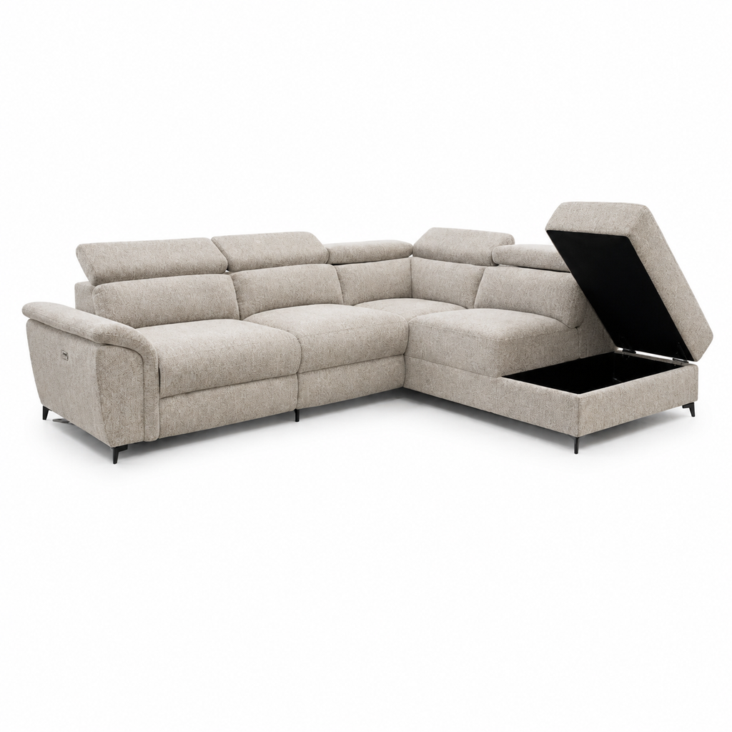 Sofa Rinconera Aaron + Puf con Arcon 265cm