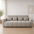 Sofá Cama Bouclé Beige 230 cm con Arcón