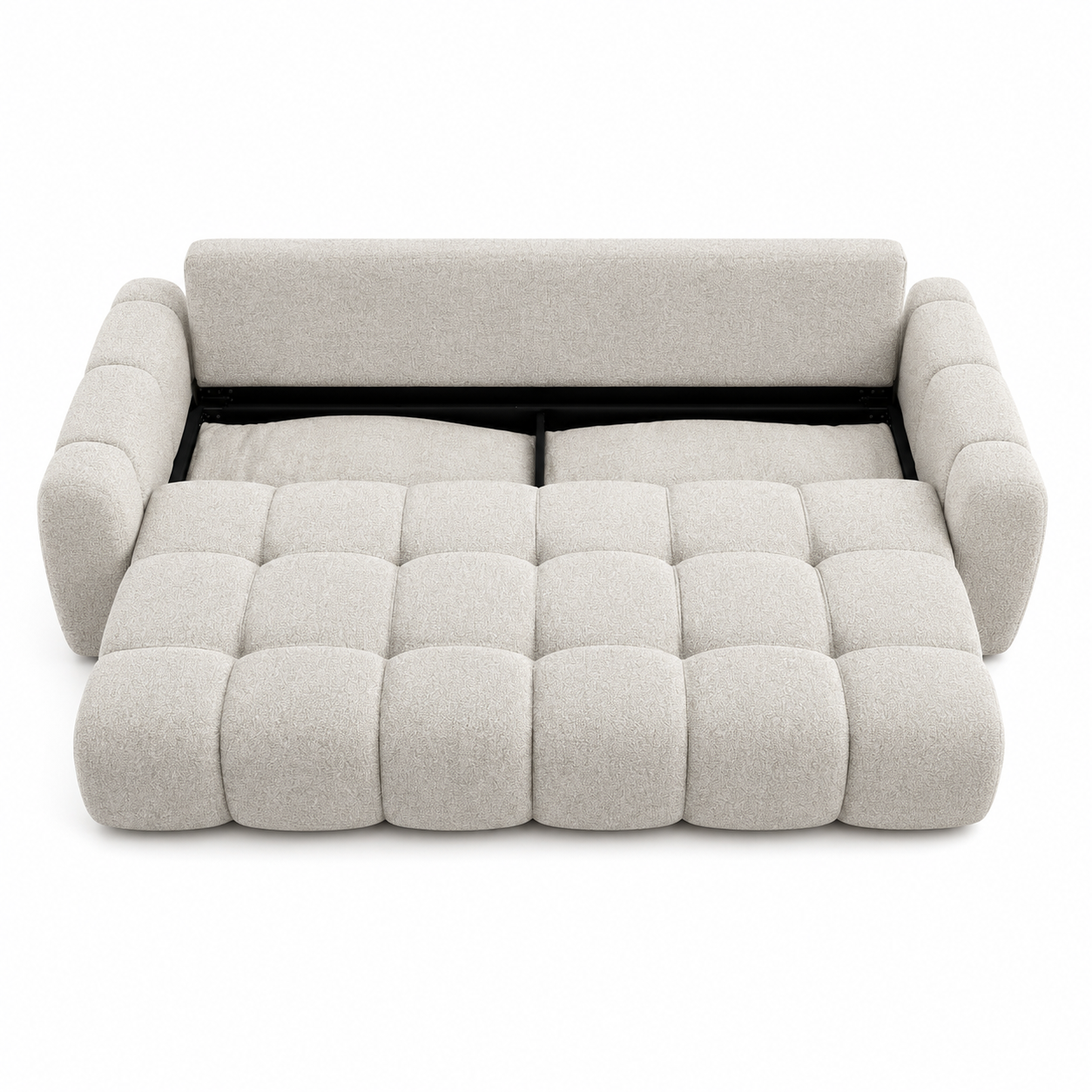 Sofá Cama Bouclé Beige 230 cm con Arcón
