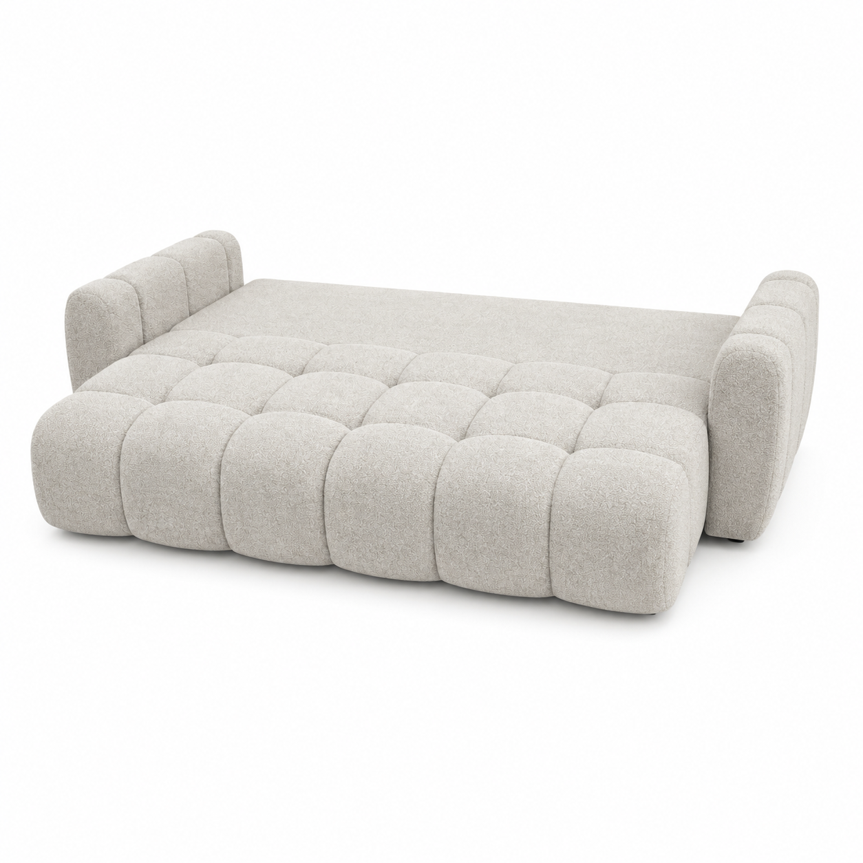 Sofá Cama Bouclé Beige 230 cm con Arcón