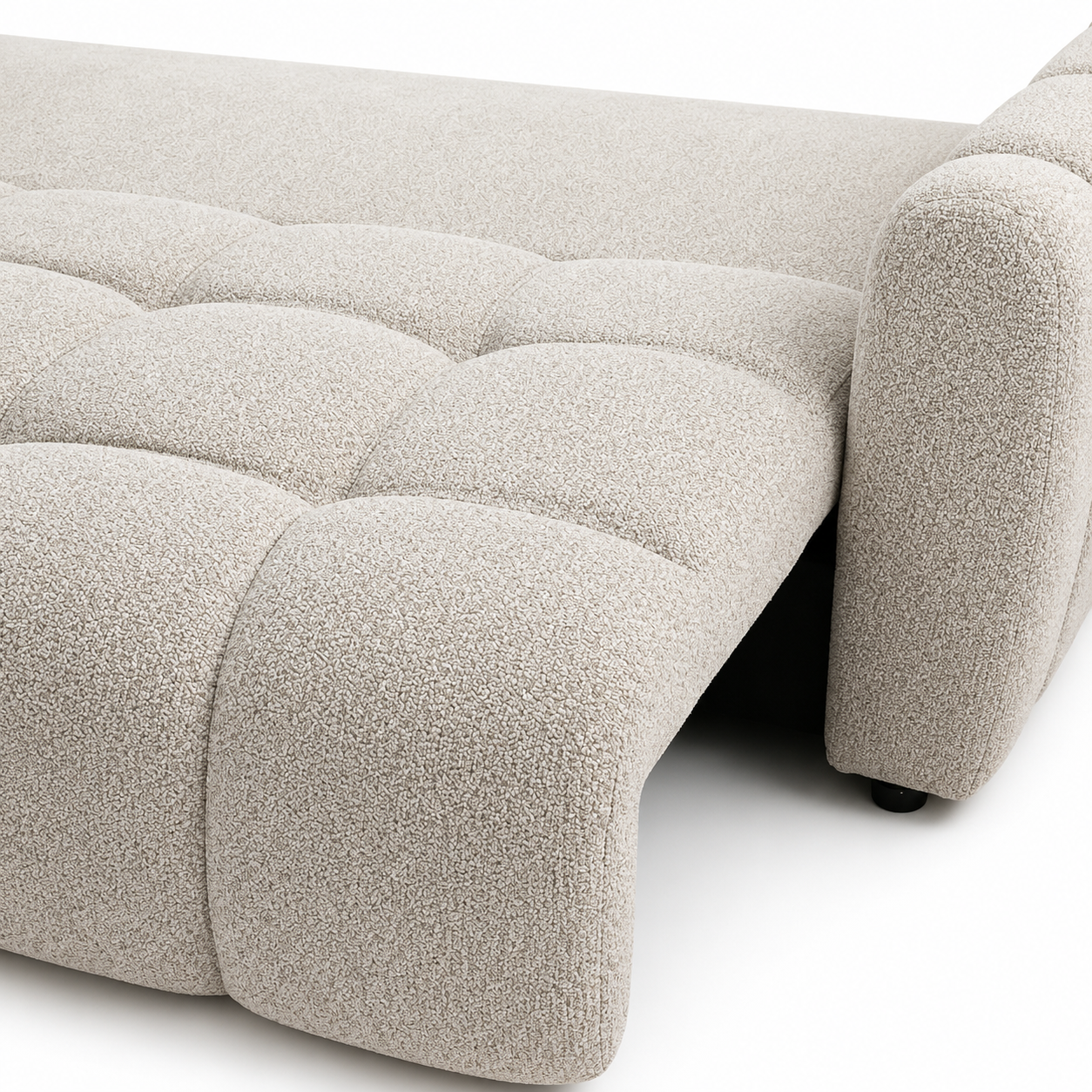 Sofá Cama Bouclé Beige 230 cm con Arcón