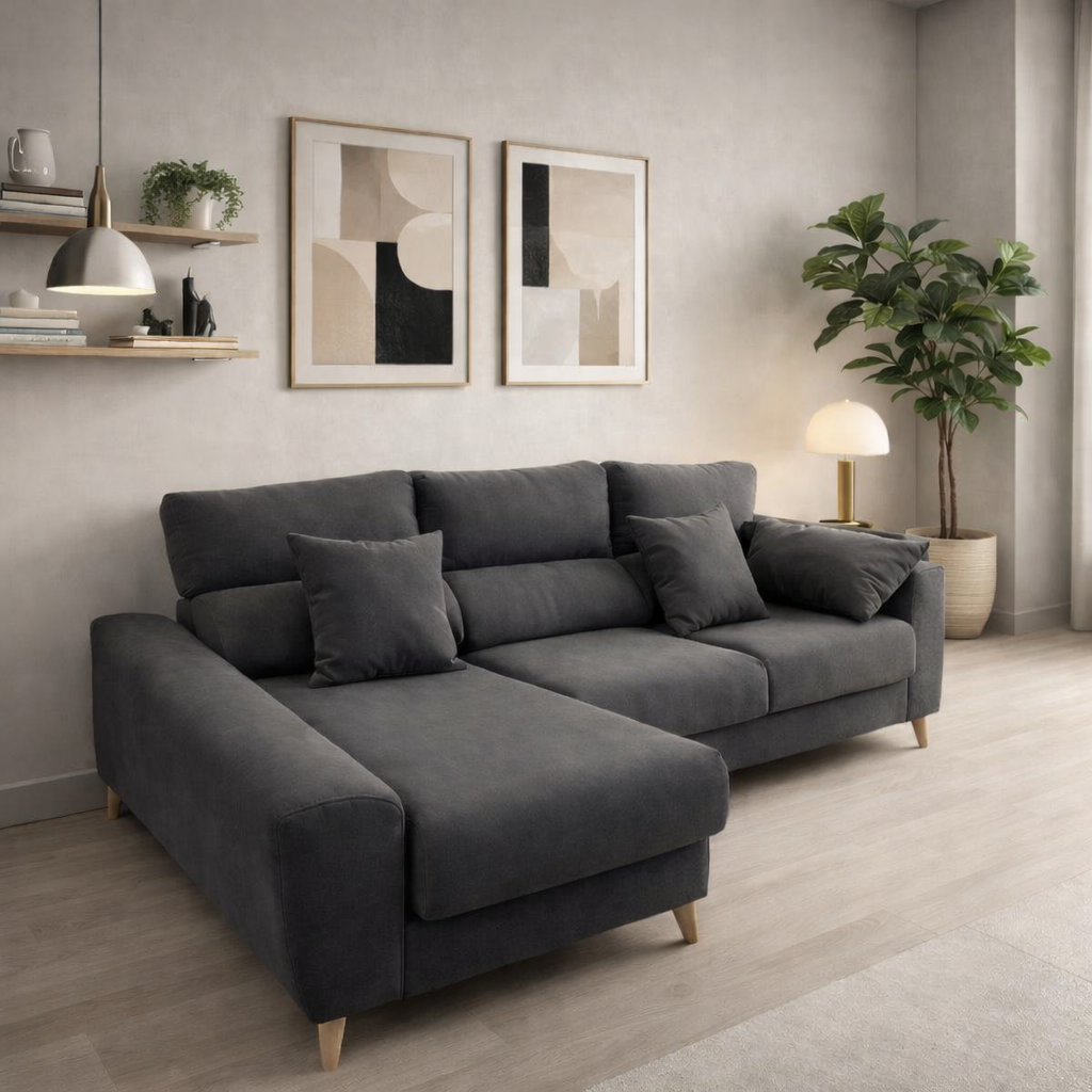 Sofá Melissa Chaise Longue Alta Gama 263x86x94 cm