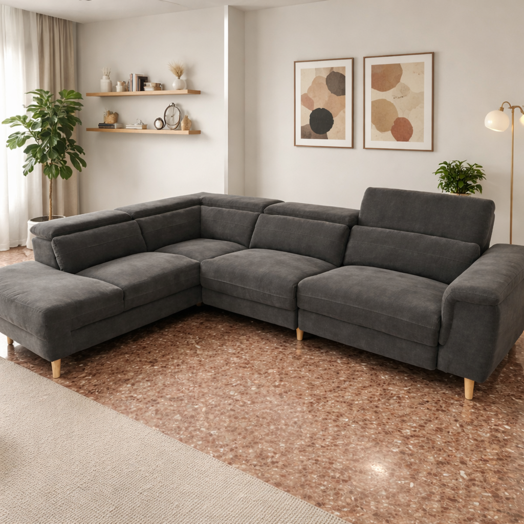 Sofá Alta Gama Flyn Eléctrico Rinconera Premium 282×100×75cm