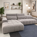 Sofa Bronce Chaise Longue Reclinable Gris 314x110x55cm Ideal Relax