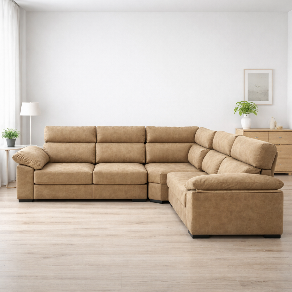 Sofá Noa Alta Gama Sofá Rinconera 280x280 cm Marrón