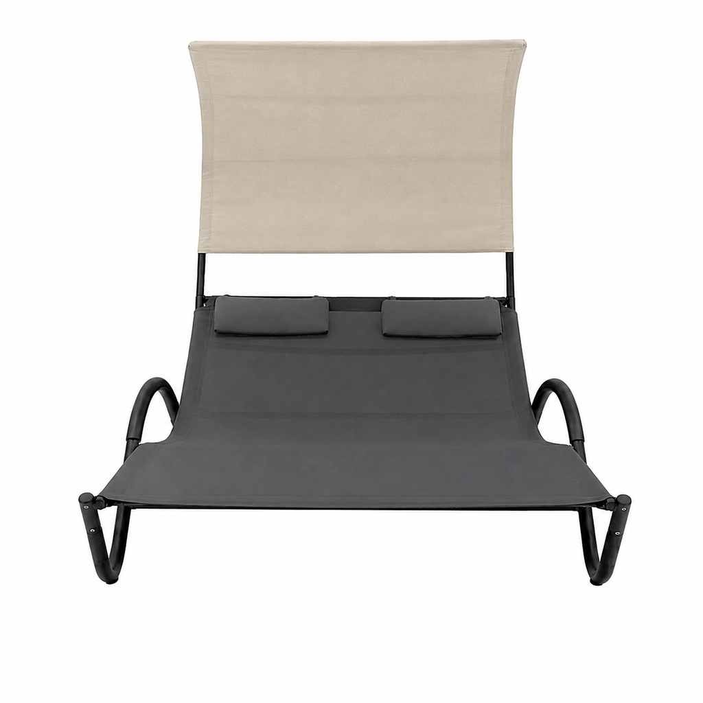 Tumbona Doble con Toldo Bellini. Muebles de Jardin o Terraza