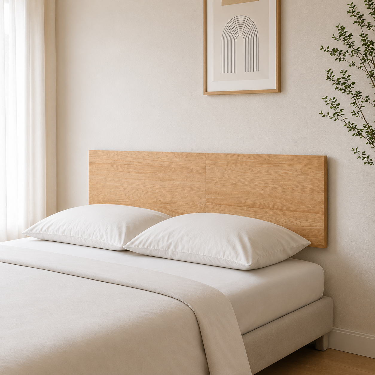 Cabecero moderno cama matrimonio melamina 208,6x52,6x1,6 cm para 150x190 y 135x190 Cambria diseño elegante dormitorio