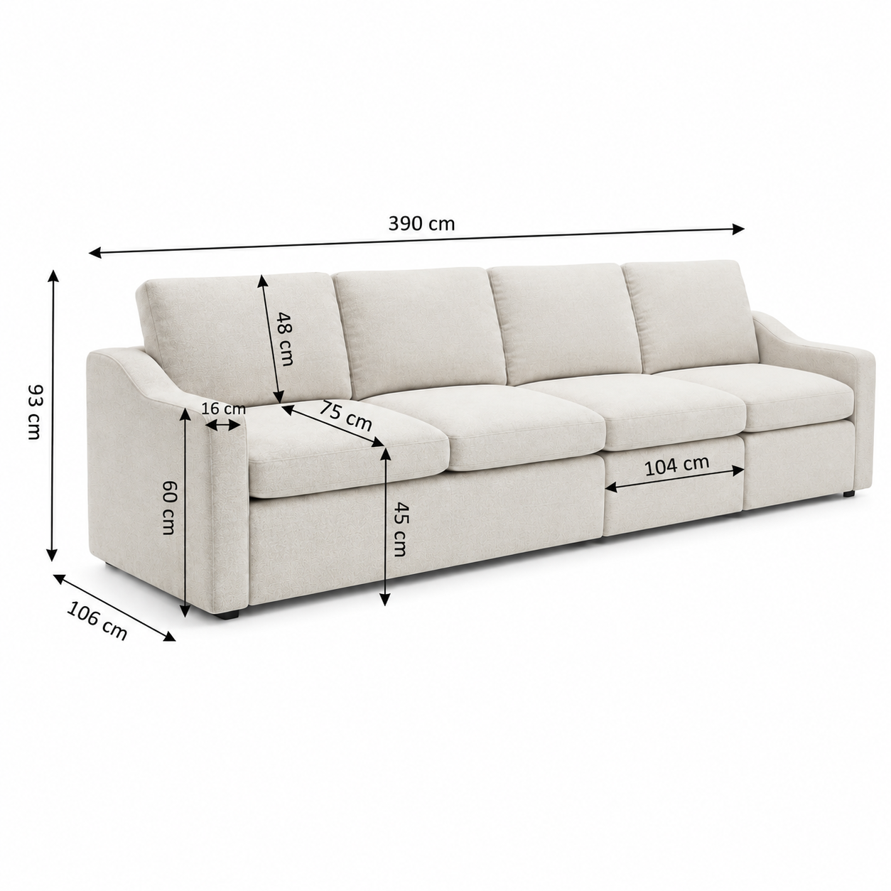 Mega Sofa Modular Lind 390cm