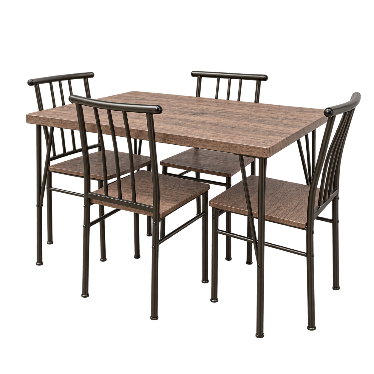 Mesa de Cocina con 4 Sillas – Estilo Industrial en Madera y Metal