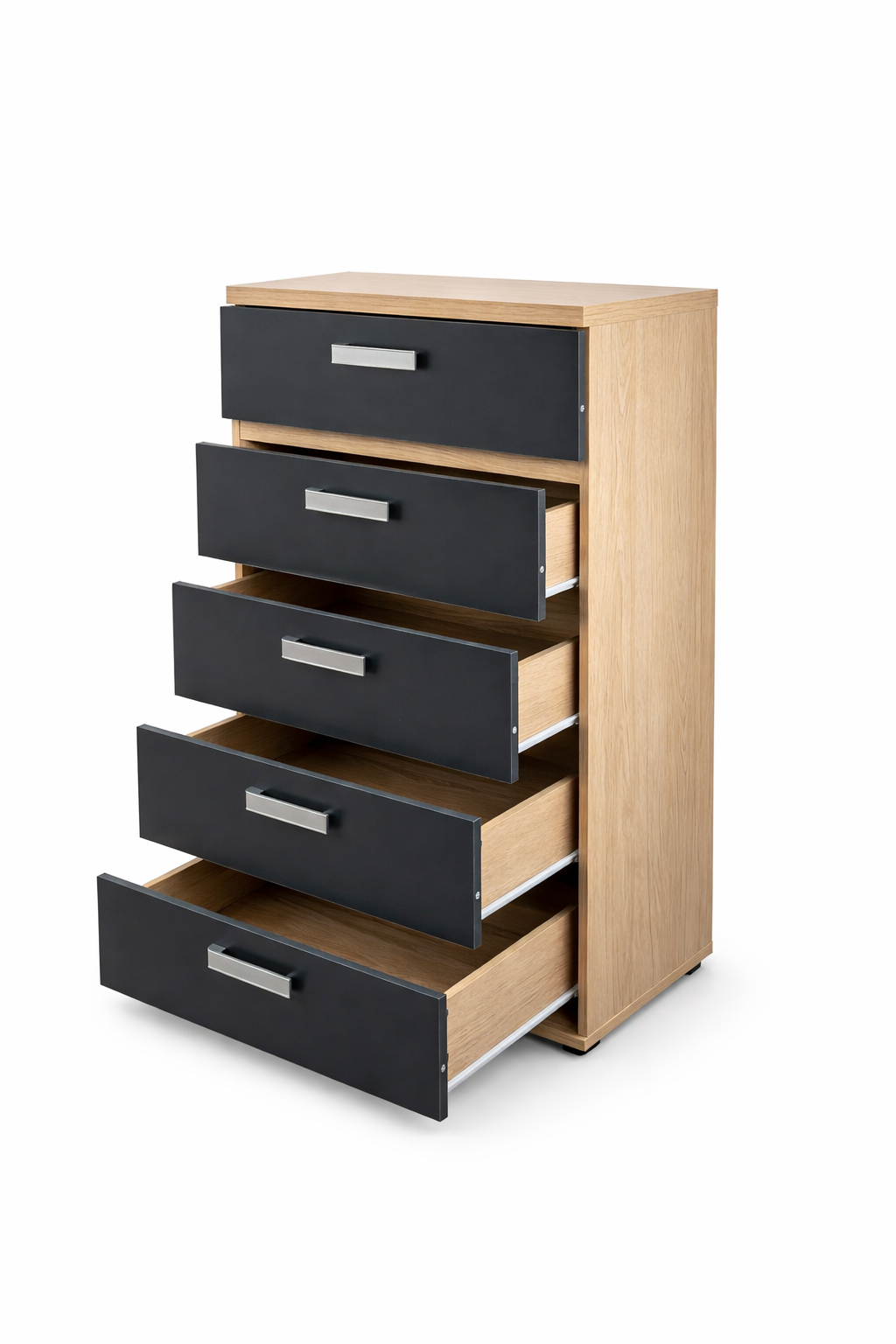 Sinfonier 5 cajones barato moderno 60x109,5x40cm melamina Cambria negro