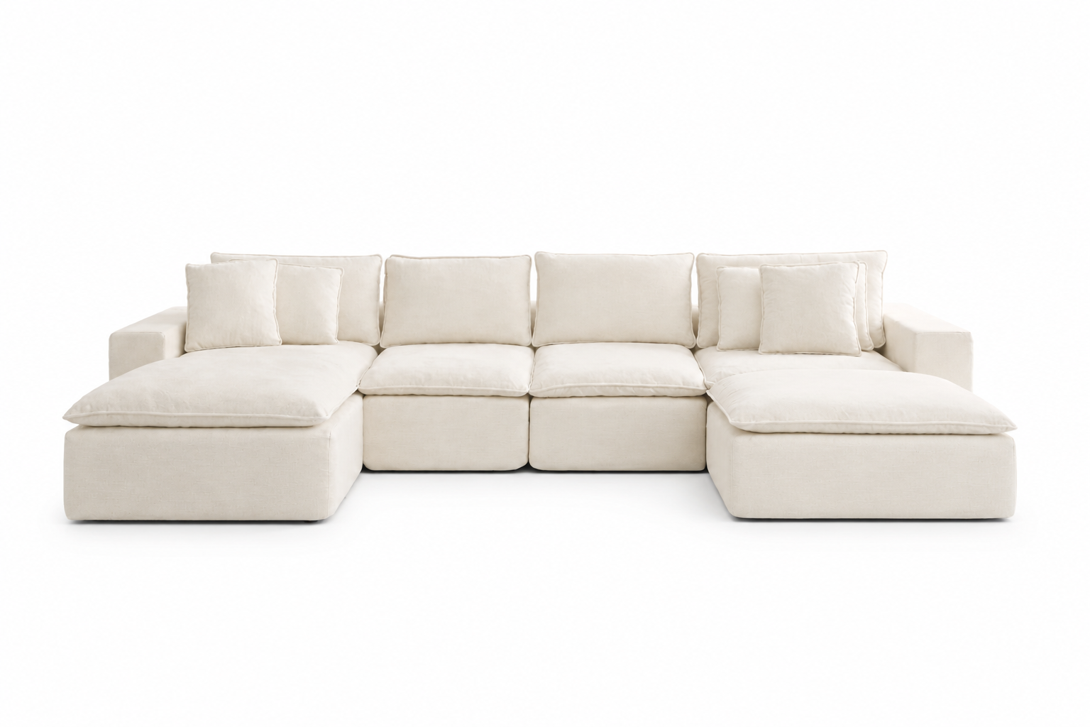 Sofá Esther modular beige con chaise longue 353x102x56 cm