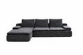 Sofá modular gris con chaise longue 270x100x60cm