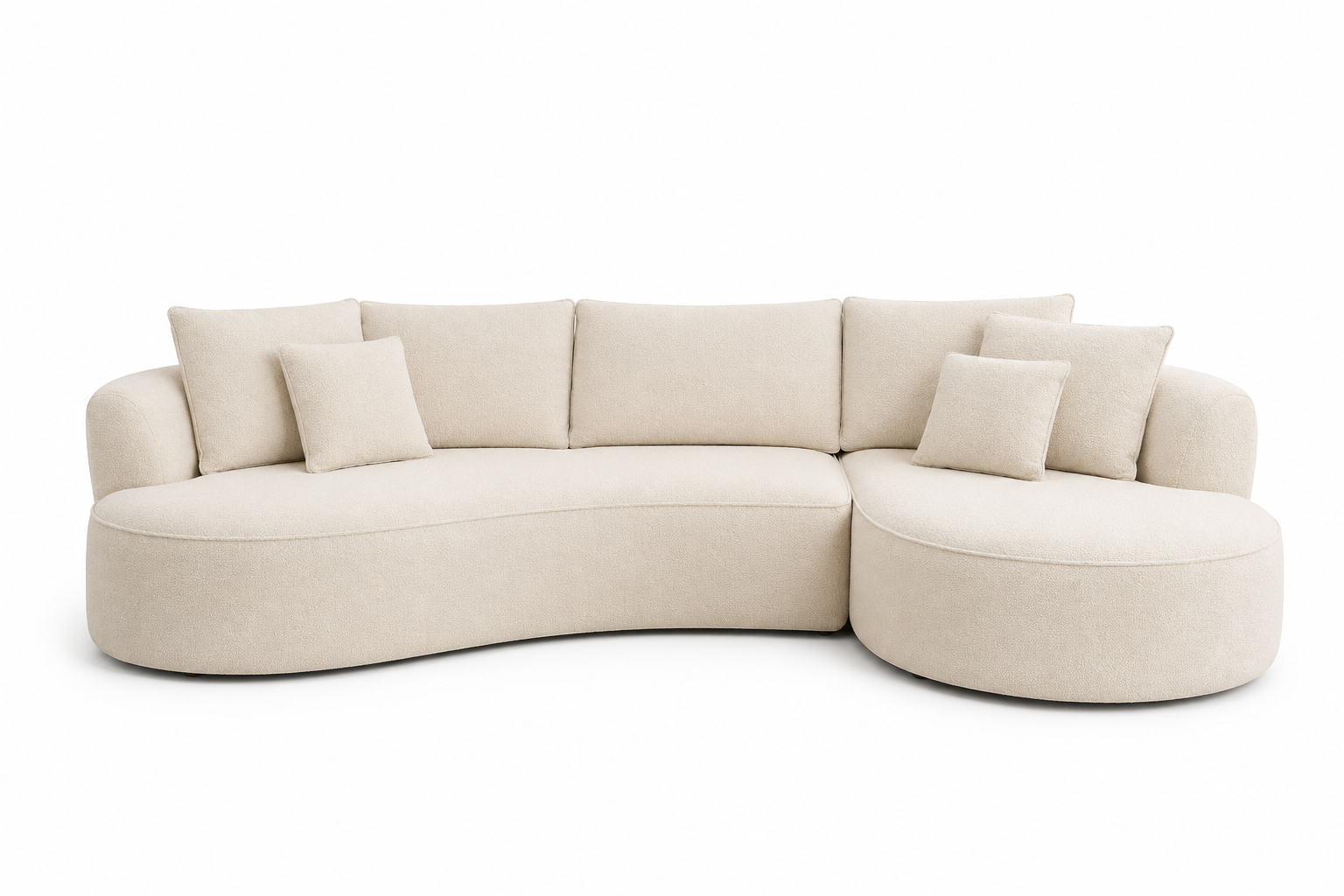 Sofá Mary modular grande salón moderno 305x140x60 en chenilla beige