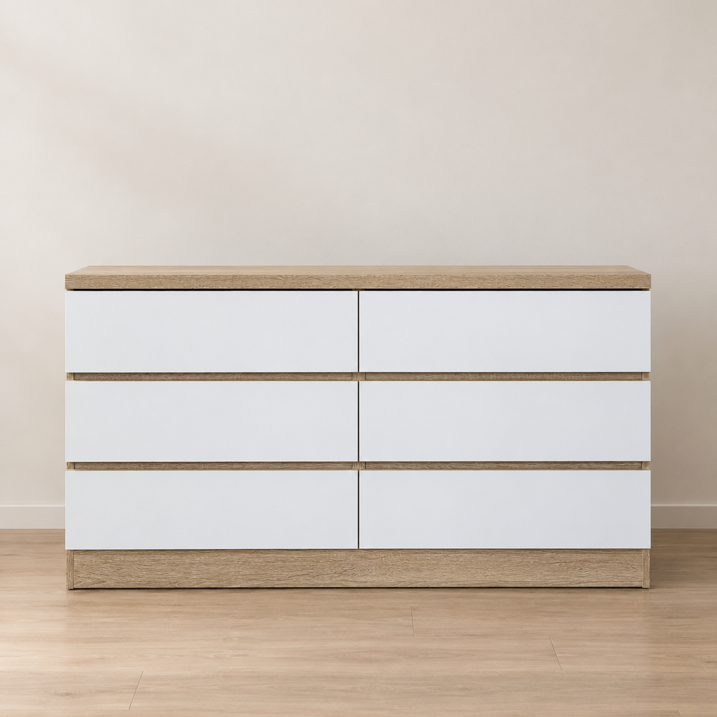 Comoda Aparador Estilo Nordico 6 Cajones