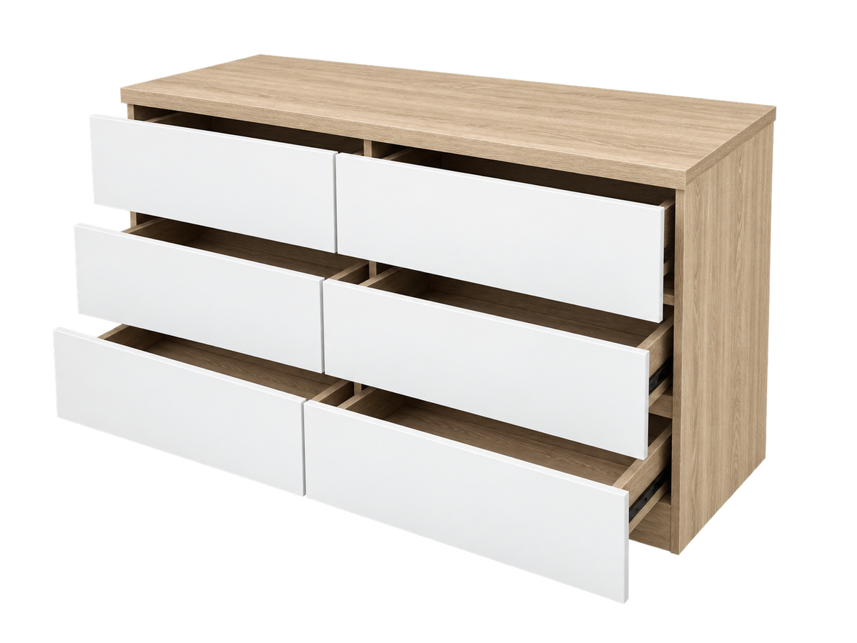 Comoda Aparador Estilo Nordico 6 Cajones