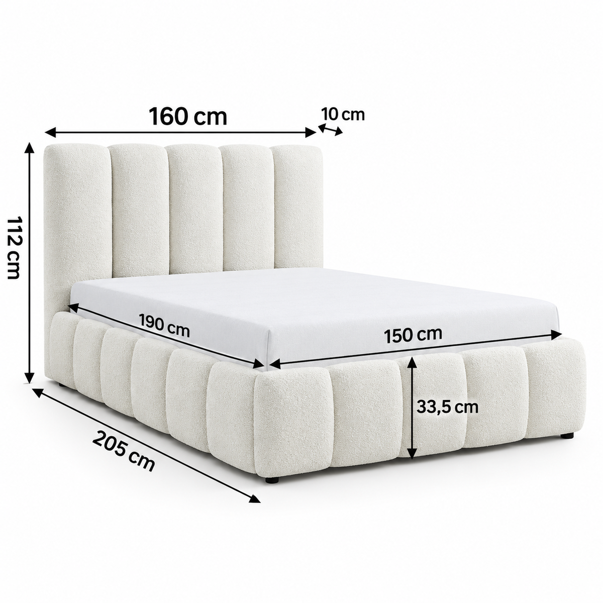 Cama Canape Abatible con Cabecero 4885 Teddy 150x190cm y 135x190cm