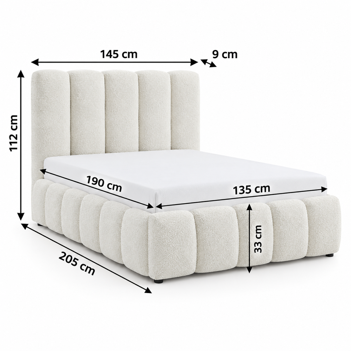 Cama Canape Abatible con Cabecero 4885 Teddy 150x190cm y 135x190cm