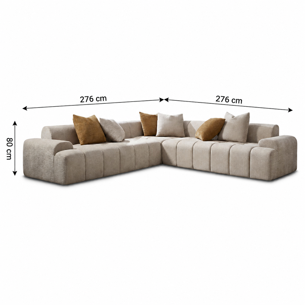 Sofá Mali Rinconera Modular Grande Beige 276x276 cm