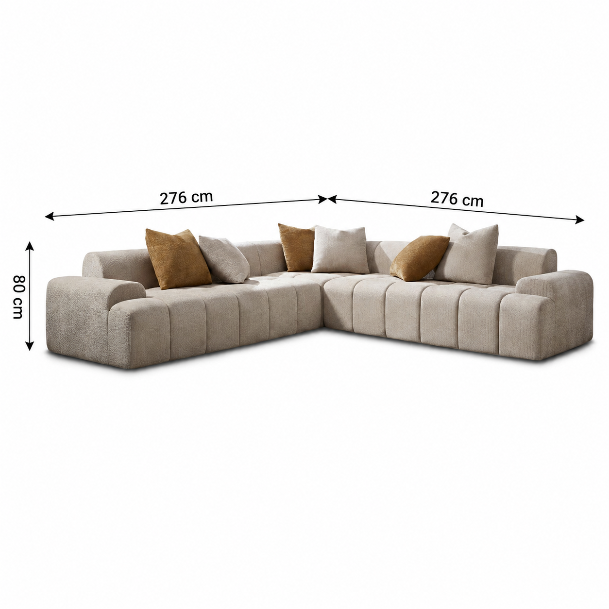 Sofá Mali Rinconera Modular Grande Beige 276x276 cm