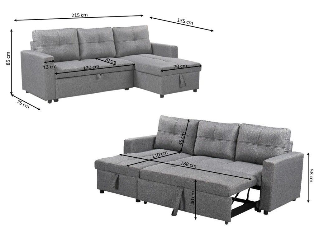 Sofá cama chaise longue terciopelo 215x75x85 cm moderno cómodo y elegante