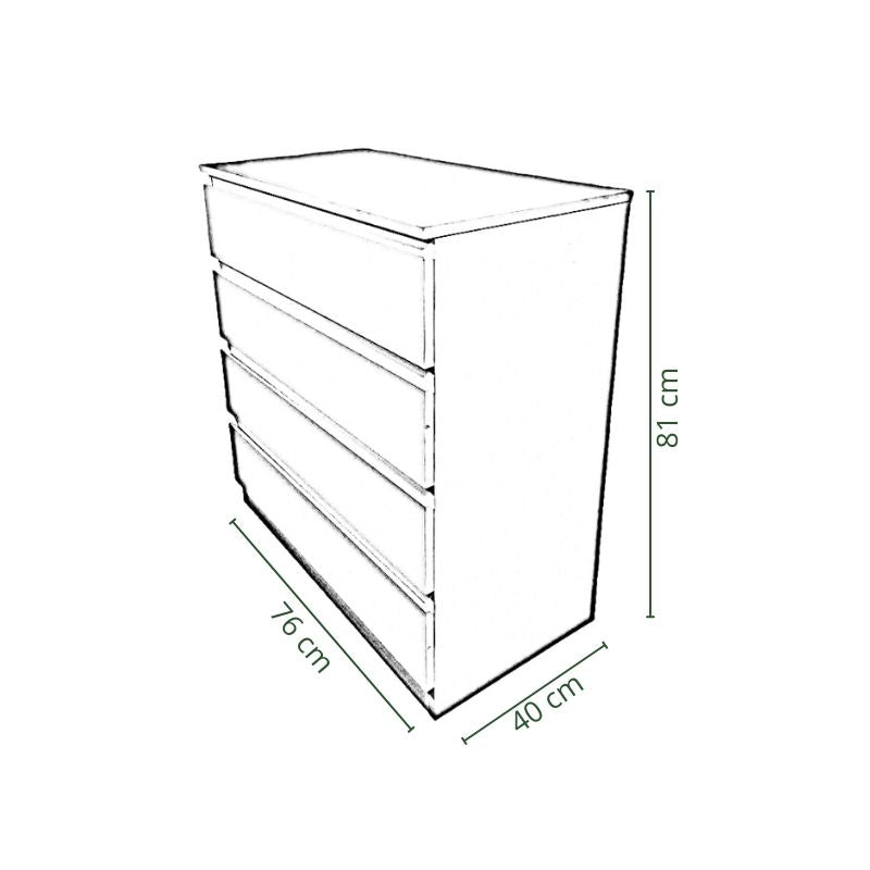 Cómoda 4 cajones blanca