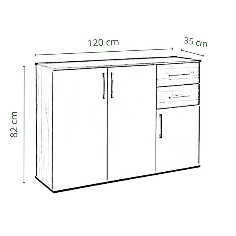 Aparador moderno: 3 Puertas 2 Cajones