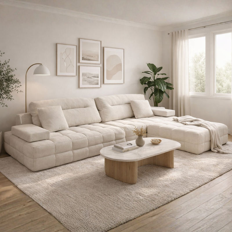 Sofá Spring Modular Alta Gama Cómodo 320x220x85 cm Beige