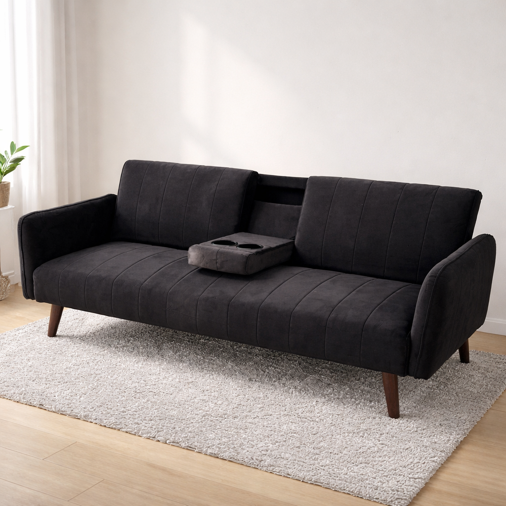 Sofá Cama Terciopelo Clic Clac con Portavasos 180 cm