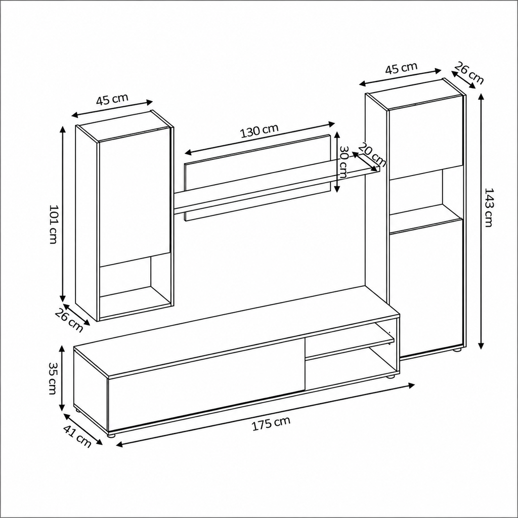 Conjunto Muebles de Salón Yuri