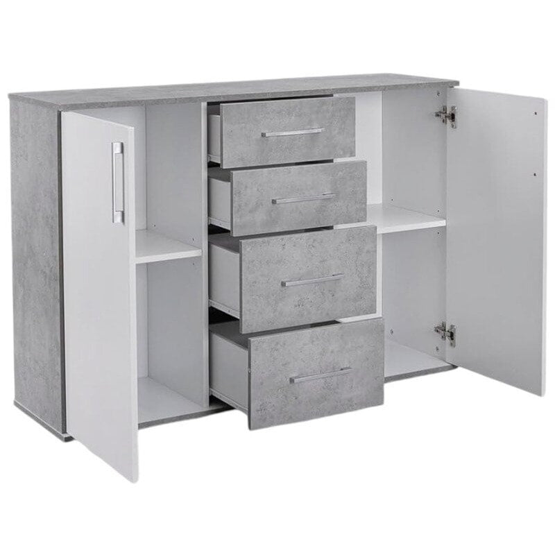 Aparador moderno: 2 puertas y 4 cajones en Cambria y cemento