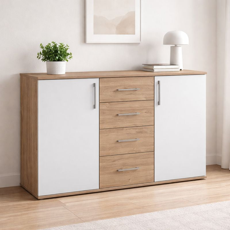 Aparador moderno: 2 puertas y 4 cajones en Cambria y cemento